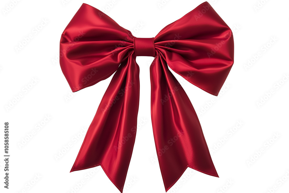 Elegant Red Satin Ribbon Bow Elegant Red Satin Ribbon Bow