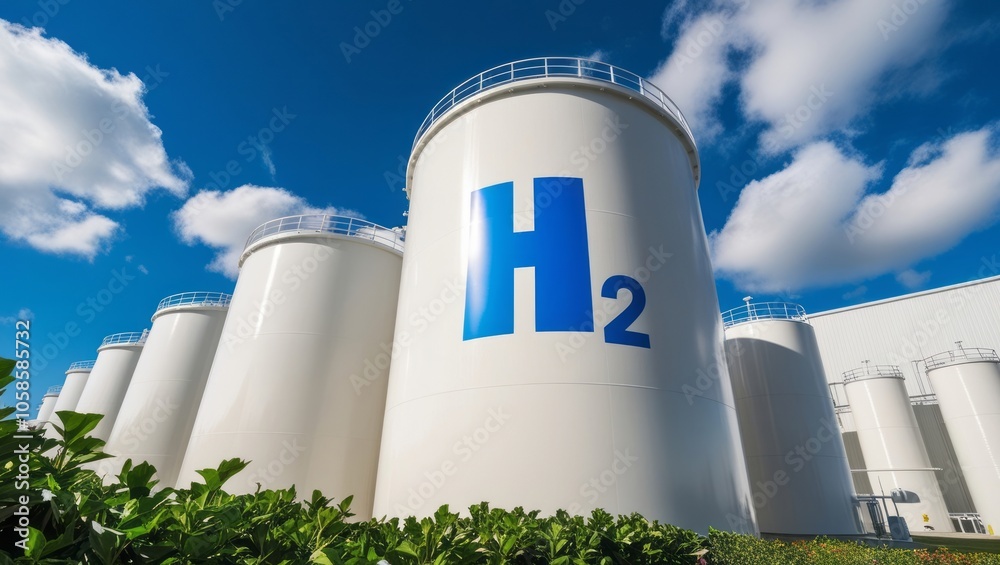 Fototapeta premium Liquid hydrogen storage, the renewable energy of the future