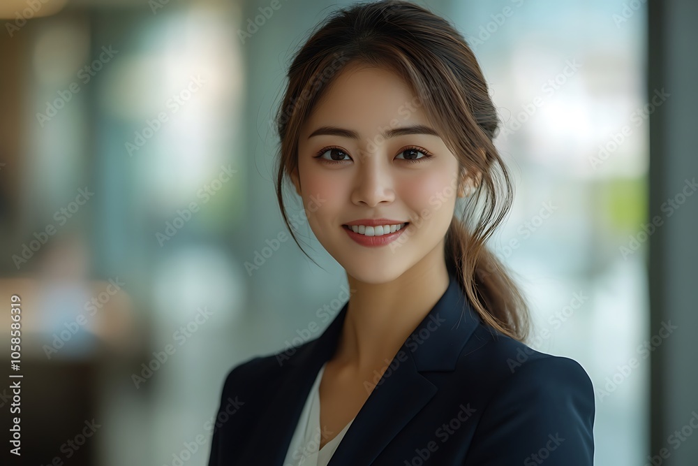Confident Asian Businesswoman in Corporate Attire Portrait. Confident Asian Businesswoman in Corporate Attire Portrait.