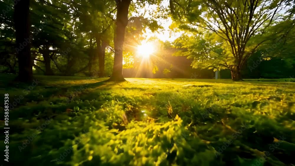 Sunlight Filtering Through Tree Leaves in Slow Motion