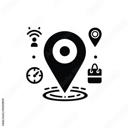 Location icons set, Map pointer icons Location symbols Vector illustration