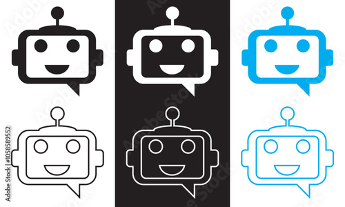 chatbot vector icon chat robot sign.  isolated on white and black background. Vector illustration. EPS 10 
