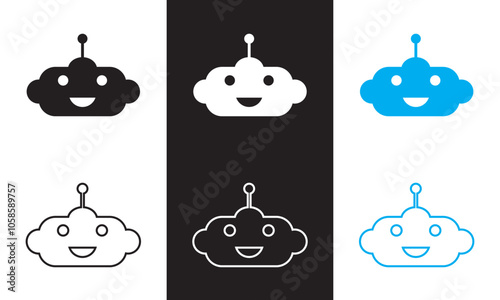 chatbot vector icon chat robot sign.  isolated on white and black background. Vector illustration. EPS 10 