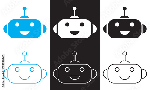chatbot vector icon chat robot sign.  isolated on white and black background. Vector illustration. EPS 10 