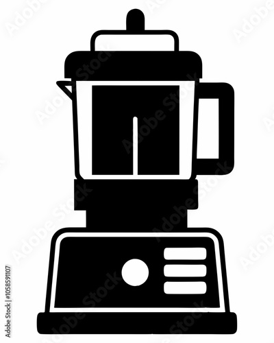 Food processor silhouette vector black on white background