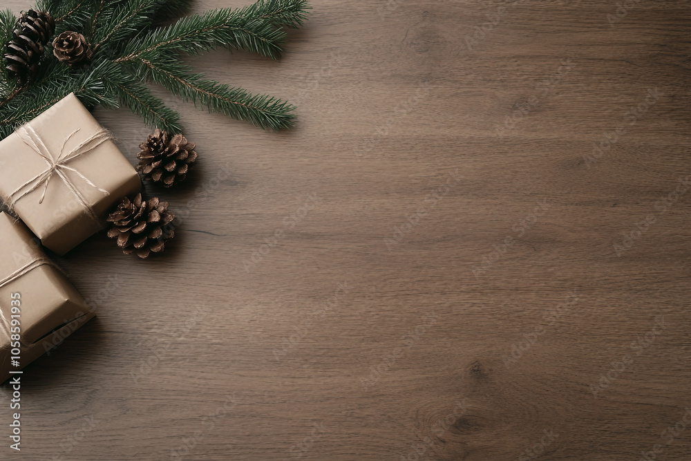 Mockup photo of charming giftbox holiday present box with bow xmas surprise, Generative AI Mockup photo of charming giftbox holiday present box with bow xmas surprise, Generative AI