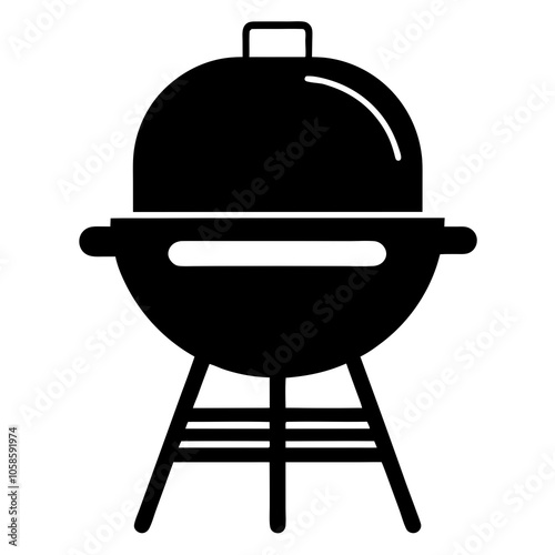 Electric grill silhouette vector black on white background