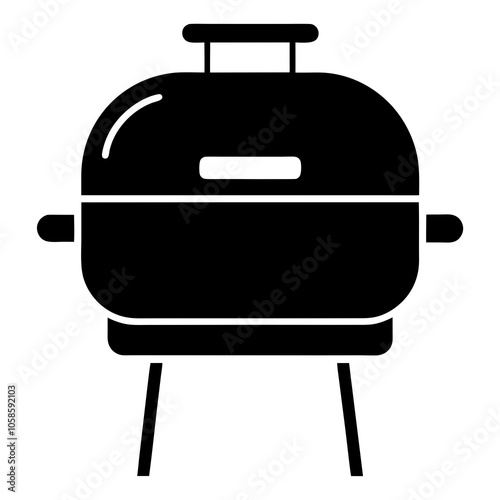 Electric grill silhouette vector black on white background