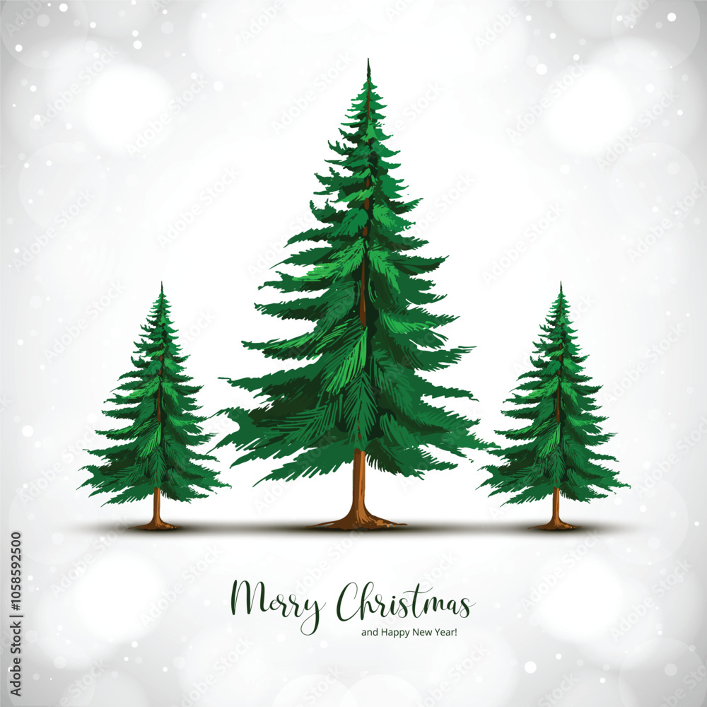 Artistic beautiful christmas green tree card background Artistic beautiful christmas green tree card background