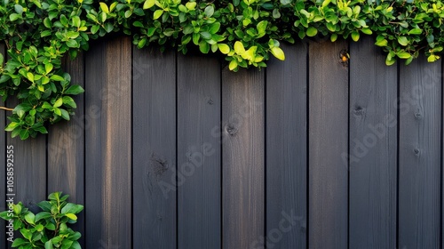 A dark brown wooden fence adds rustic charm to your garden. 