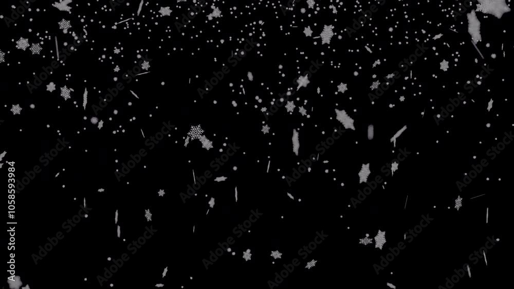 snow falling on black snow falling on black
