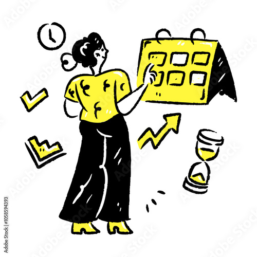 Productive Woman Managing Schedule