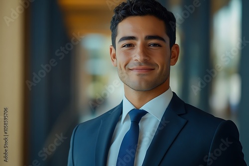 Confident Businessman Headshot - Corporate Attire, Focused Smile