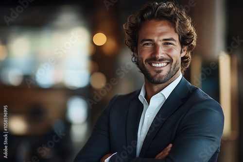 Confident Businessman Headshot Charismatic Leader in Suit