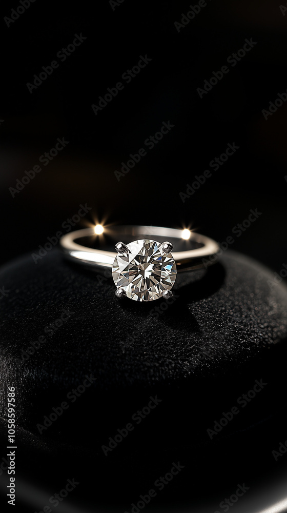 Luxury diamond ring on black velvet background Luxury diamond ring on black velvet background