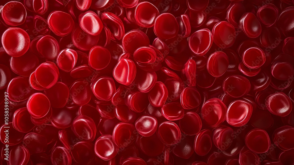 Red blood cells represented in 3D, designed as a background for science. Red blood cells represented in 3D, designed as a background for science.