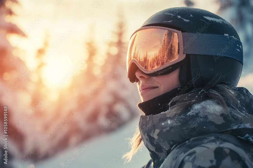 Fototapeta premium Happy friends family travelers active winter sports resort xmas vacation, Generative AI