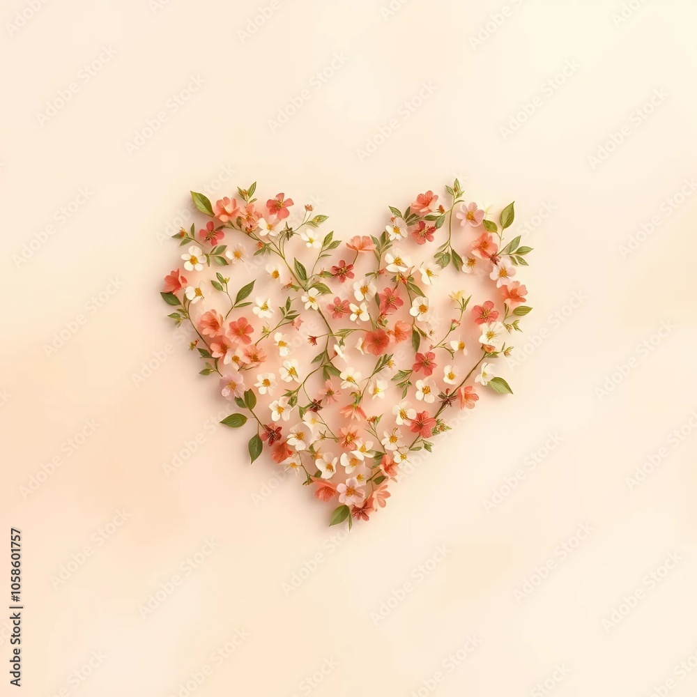 Fototapeta premium heart made of flowers