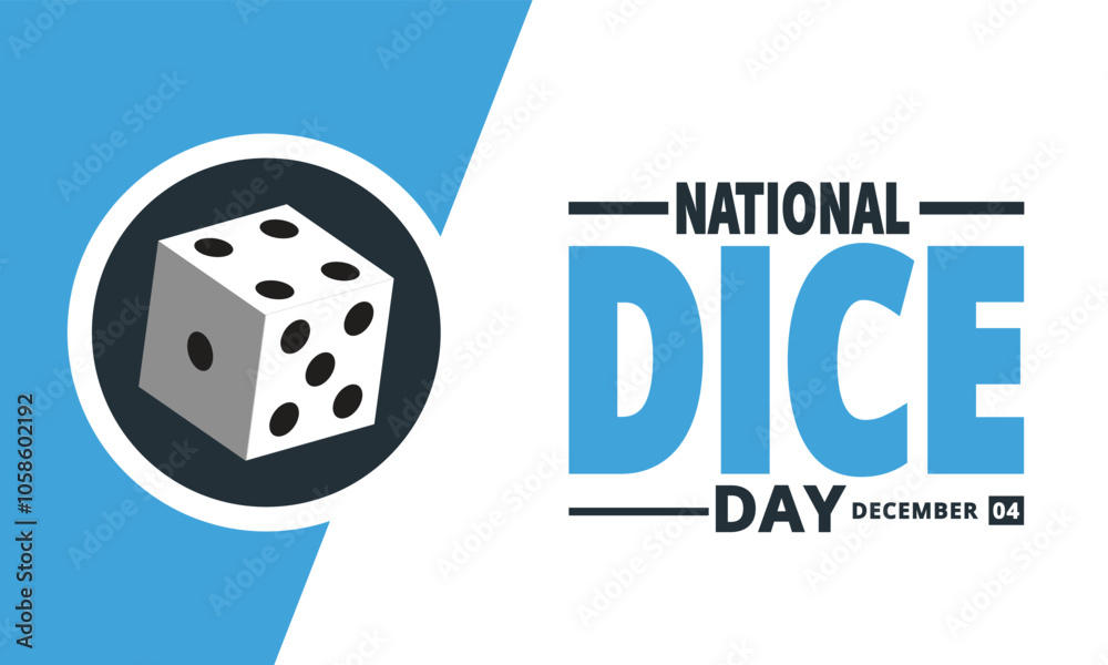 National Dice Day observed every year in december 04 . holiday concept, suitable for placard, background,Greeting Card, Poster design template with text inscription, standard Social Media Post. National Dice Day observed every year in december 04 . holiday concept, suitable for placard, background,Greeting Card, Poster design template with text inscription, standard Social Media Post.