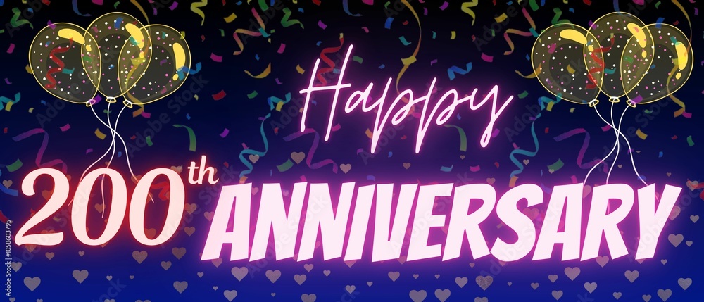 200th-anniversary-neon-calligraphy-text-and-number-confetti-and
