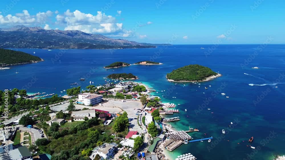 Ksamil Albania holiday beach resort island Ionian Sea summer travel destination Ksamil Albania holiday beach resort island Ionian Sea summer travel destination