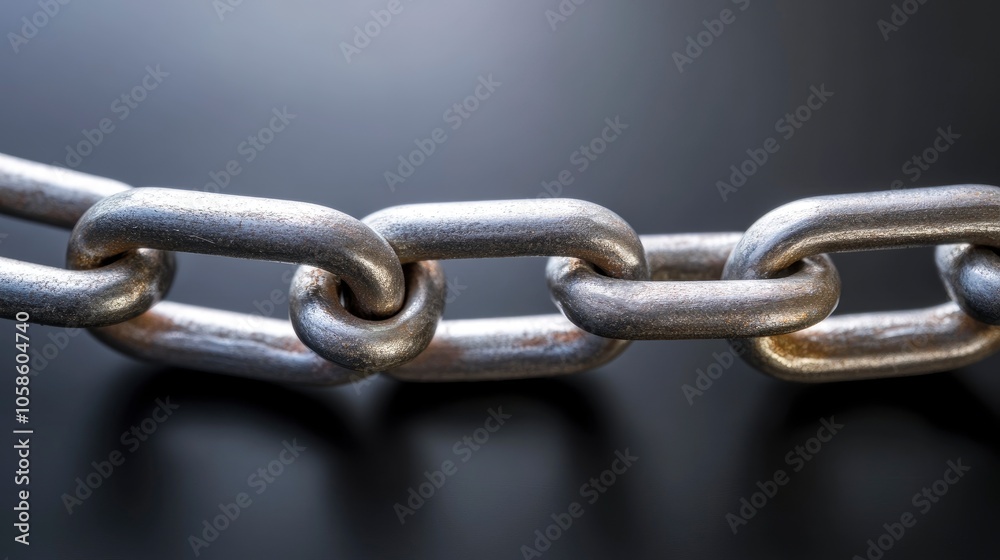 Close-up of a metal chain link Close-up of a metal chain link