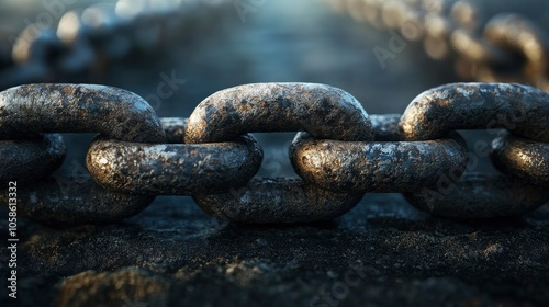 Closeup of a Rusty Chain