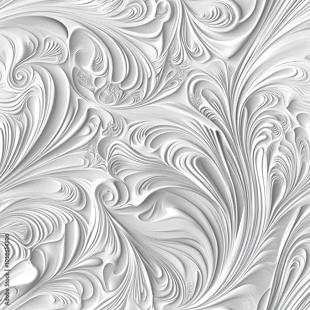 Abstract White Swirling and Curving Pattern