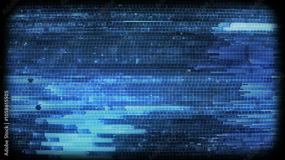 A looping digital style screen background with data glitch and interference effects.
