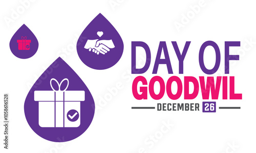 Day of Goodwill in December 26 background template. Holiday concept. suitable for  background, banner, placard, Poster design  with text inscription, standard Social Media Post. vector illustration.