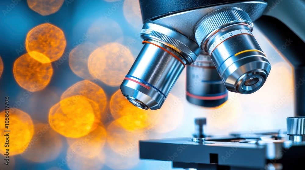 Microscope Lens with Bokeh Background Microscope Lens with Bokeh Background