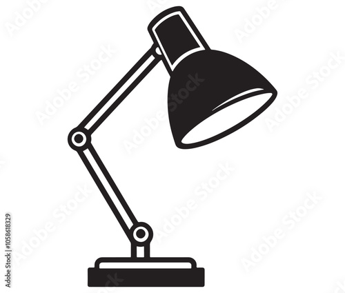 Vector table lamp, Desk lamp isolated on white background. Desk lamp icon