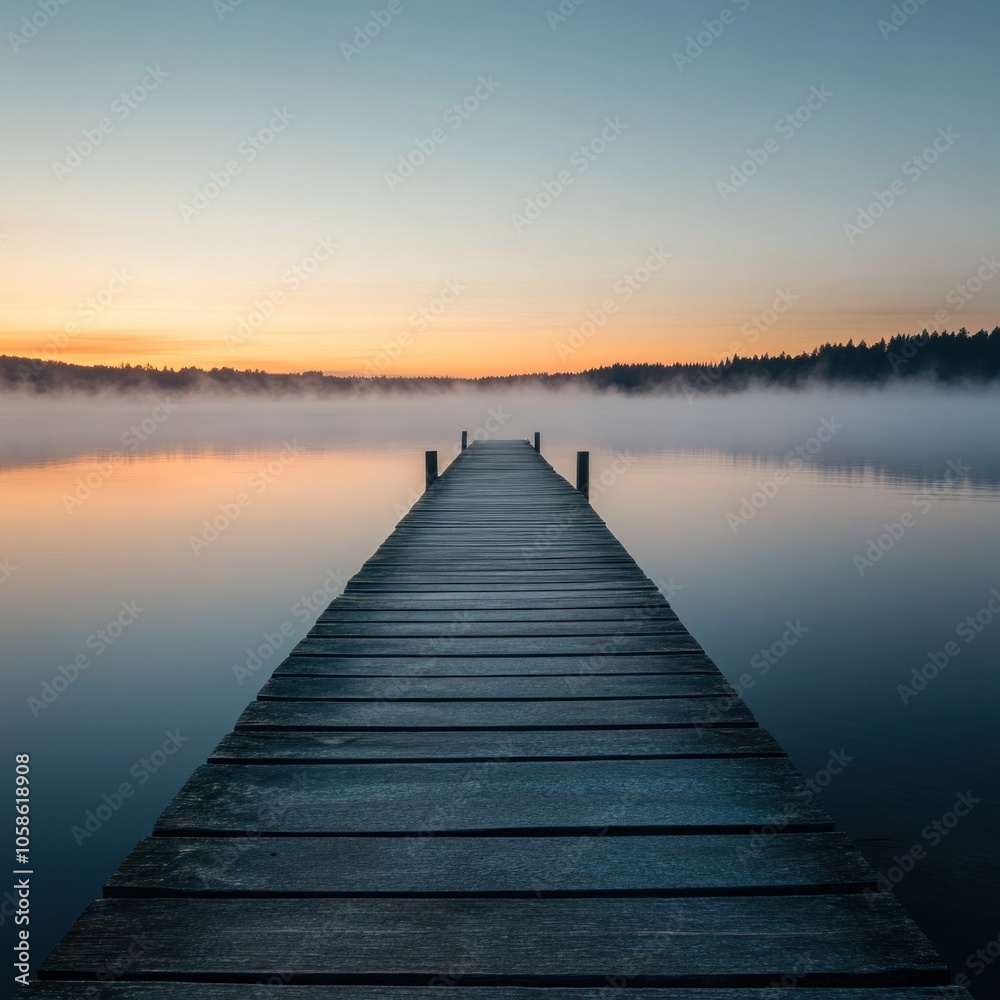 Peaceful Lakeside View with a Pier at Dawn
Peaceful Lakeside View with a Pier at Dawn