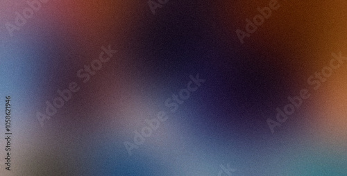 Smooth color flow gradient backdrop. Abstract grainy red blue orange color gradient, noise texture, summer poster design