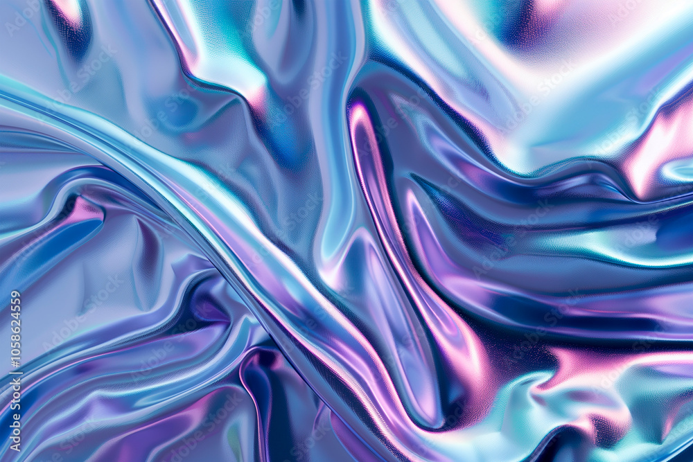 Obraz premium Blue And Purple Iridescent Holographic Background