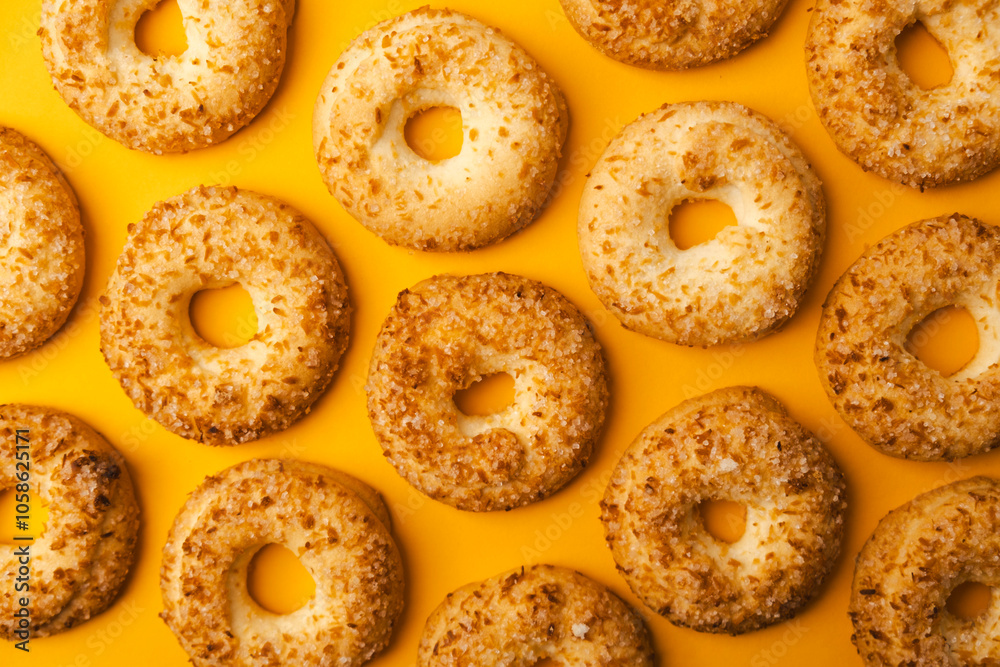 cookies on yellow background pattern. High quality photo. High quality photo cookies on yellow background pattern. High quality photo. High quality photo