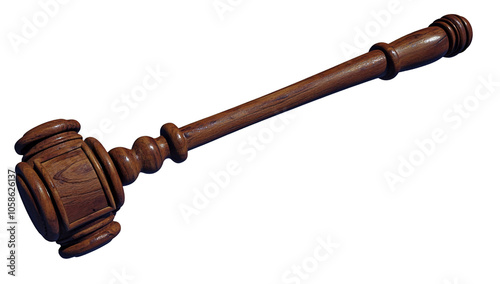 A wooden gavel used in legal settings for making decisions. photo