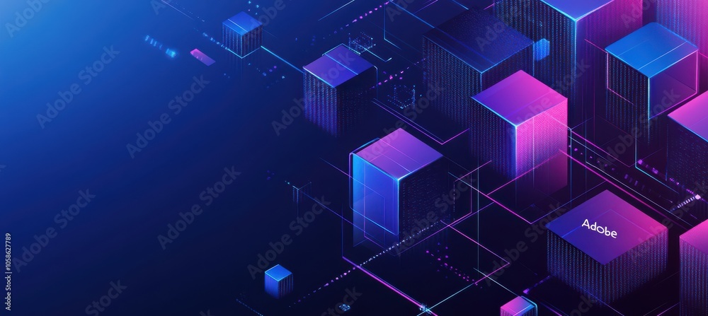 Technology Concept with Isometric Cube Pattern Technology Concept with Isometric Cube Pattern