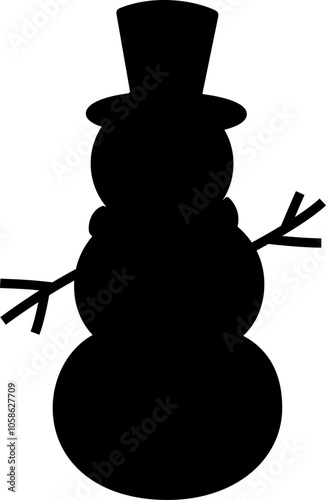 winter snowman silhouette vector
Cute Christmas snowman silhouette isolated