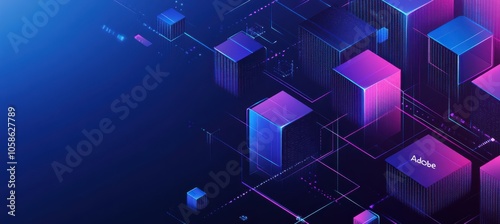 Technology Concept with Isometric Cube Pattern
