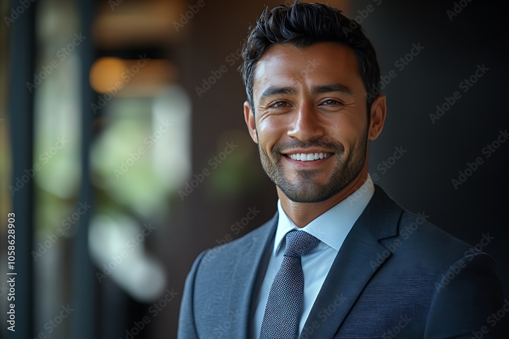Confident Businessman in Navy Blue Suit Smiling14 Confident Businessman in Navy Blue Suit Smiling14