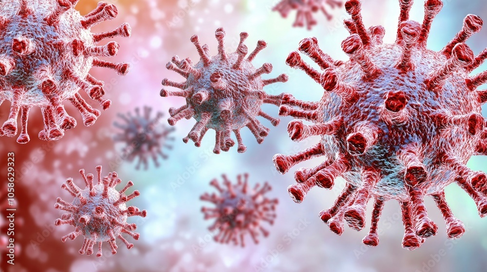 Microscopic View of Coronavirus Particles Microscopic View of Coronavirus Particles