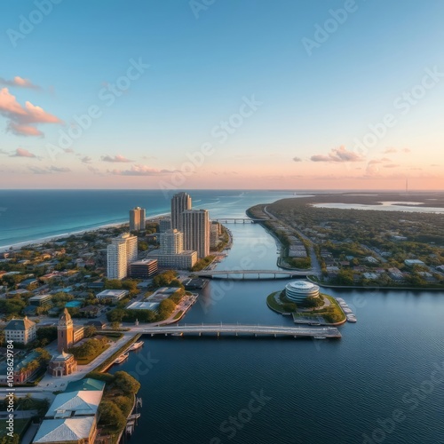 Panorama of tel aviv skyline tel aviv cityscape large panorama at day israel aerial city Ultra realistic Photorealistic 