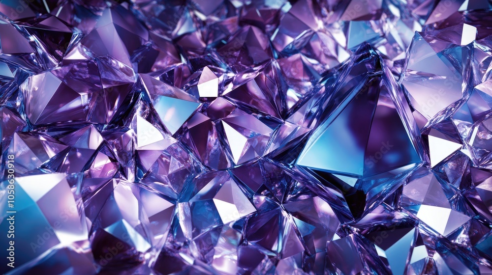 Close-up of Purple and Blue Crystalline Structure Close-up of Purple and Blue Crystalline Structure