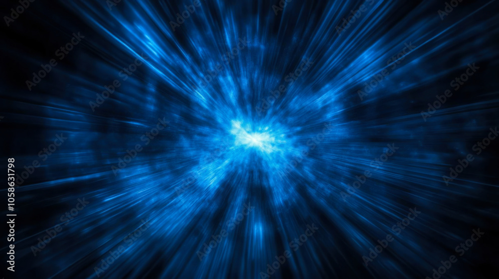A breathtaking view of blue light rays shining across a serene surface at twilight A breathtaking view of blue light rays shining across a serene surface at twilight