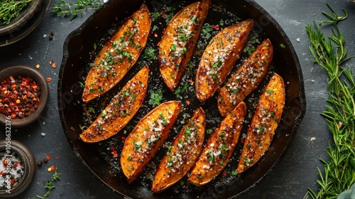 Sweet potato wedges with maplesalt crust and herbsnormalizeimage displaypropertiescrop settings size 1920 x 1080setScaleAspectFitcrop output nameGlidepng