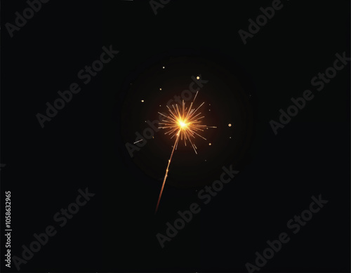 elegant vector of fireworks are being released in the dark with sparklers sparkling on it