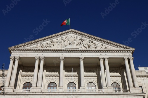 Le palais de Sao Bento, parlement portugais, vue de l'extérieur, ville de Lisbonne, Portugal photo