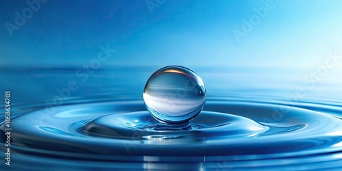 round water droplet on smooth surface