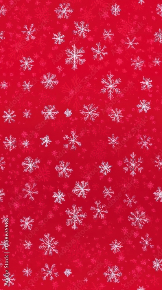 Red Christmas Background with Snowflakes Red Christmas Background with Snowflakes